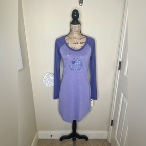 NTM: Star Wars Off We Go To Sleep Death Star NWT Purple Nightgown Sz Small